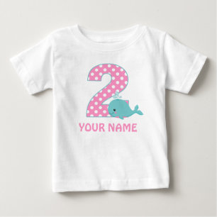 2. Geburtstagswhale Girl Personalisierter T - Shir Baby T-shirt