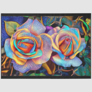 2 Glossy Schöne Rose Kunst, Dichtung und Musik Seidenpapier