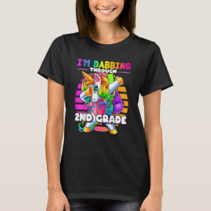 2. Grade Dabbing Einhorn zurück zur Schule Retro S T-Shirt