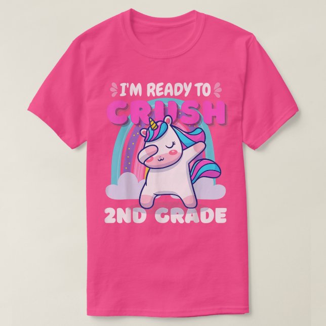 2. Grader Unicorn gibt zurück zur Schule T-Shirt (Design vorne)
