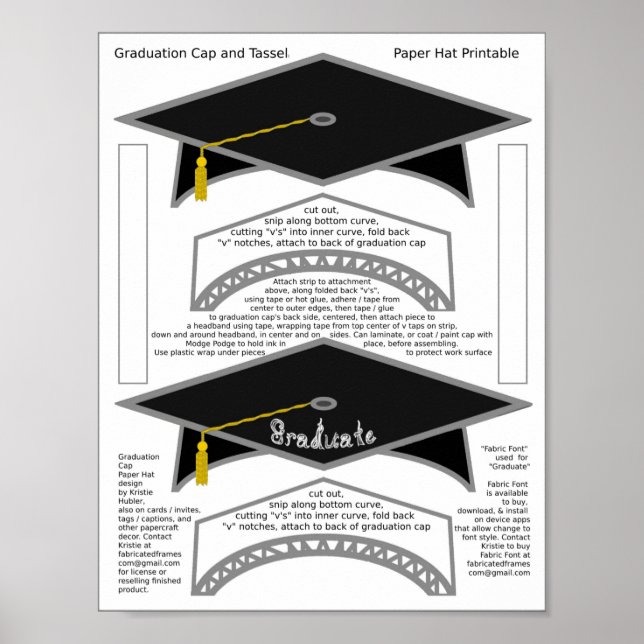 2 Graduiertenkopplung Schwarzes Papier weist Gradu Poster (Vorne)