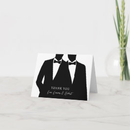 2 Grooms Silhouette Gay Wedding Dankeschön Karte