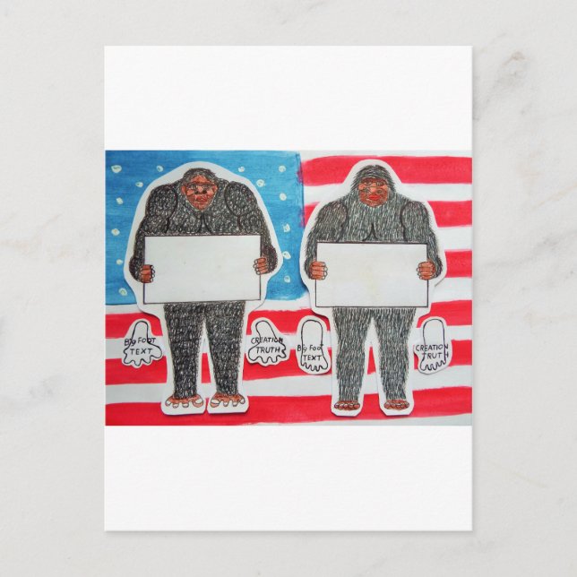 2 große Fußtexte, auf der U.S.A. Flag. Postkarte (Vorderseite)