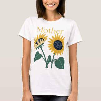 2 große Sonnenblumen mit "Mutter" T-Shirt