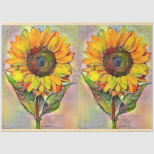2 große Sonnenblumen Moderne Kollektion Seidenpapier