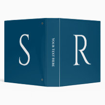 2 große weiße Monogramme, Initialen auf Ocean Blue