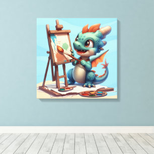 #2 Großer Drache mit großen Augen Leinwanddruck