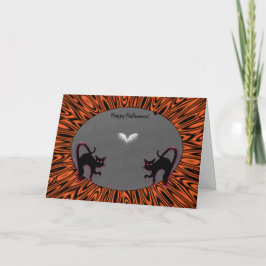 2 Halloween Cats Foto Holder! Karte