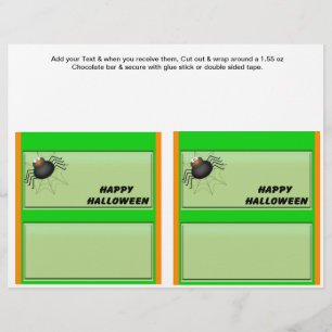 2 Halloween Custom Hersheys Candy Bar Wrappers Flyer