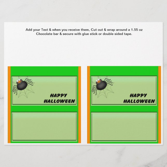 2 Halloween Custom Hersheys Candy Bar Wrappers Flyer (Vorne)