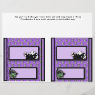 2 Halloween Custom Hersheys Candy Bar Wrappers Flyer