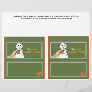 2 Halloween Custom Hersheys Candy Bar Wrappers Flyer