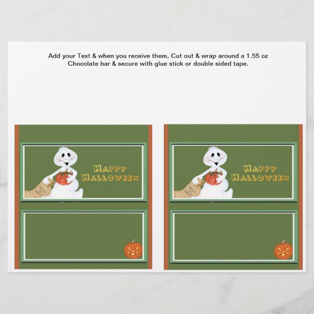 2 Halloween Custom Hersheys Candy Bar Wrappers Flyer (Vorne)