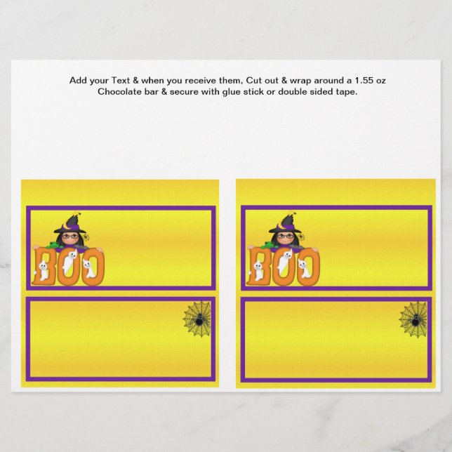 2 Halloween Custom Hersheys Candy Bar Wrappers Flyer (Vorne)