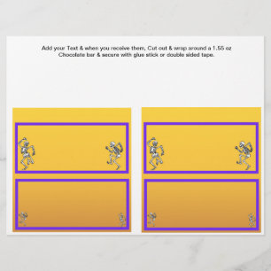 2 Halloween Custom Hersheys Candy Bar Wrappers Flyer