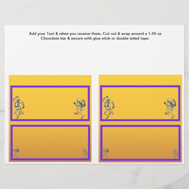 2 Halloween Custom Hersheys Candy Bar Wrappers Flyer (Vorne)