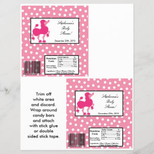 2 Hershey's große Bar-Verpackung Rosa Pudel Paris Flyer