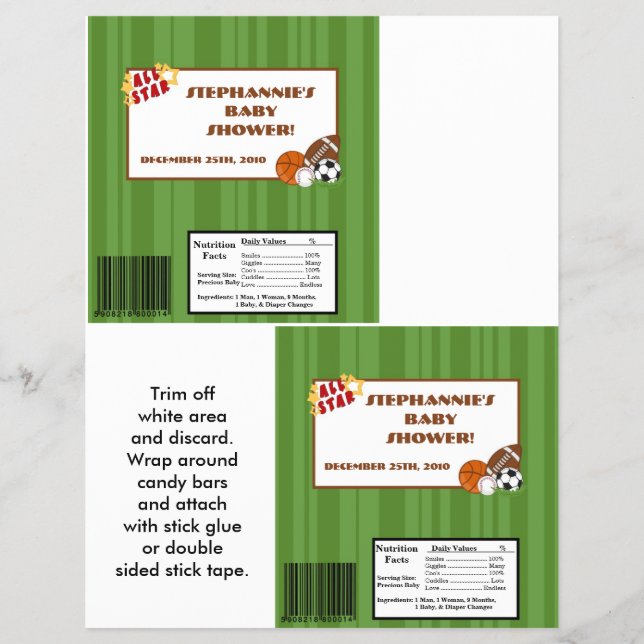 2 Hershey's Large Bar Wrapper All Star Green Flyer (Vorne)