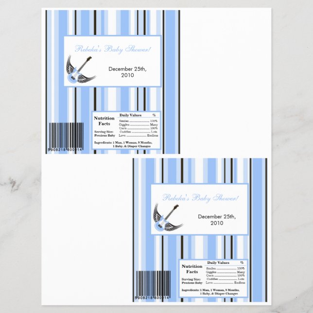 2 Hershey's Large Bar Wrapper Boy Blue Punk Rocker Flyer (Vorne)