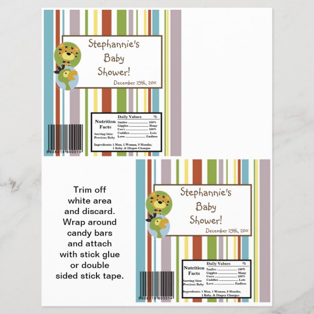 2 Hershey's Large Bar Wrapper Jungle Tales Safari Flyer (Vorne)