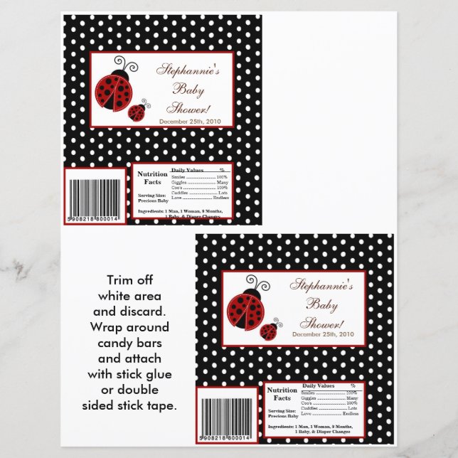 2 Hershey's Large Bar Wrapper Red Ladybug (Vorderseite)