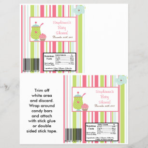 2 Hershey's Large Bar Wrapper Tea Party Pink Flyer