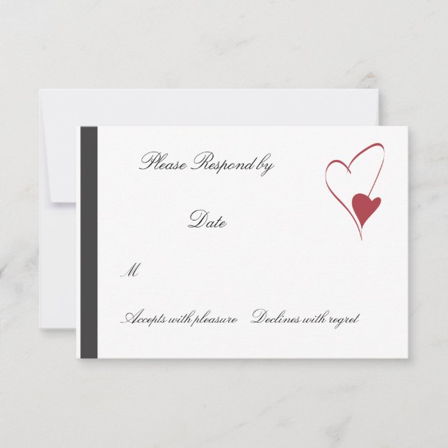 2 Herz Collide passend Hochzeit rsvp (Vorderseite)