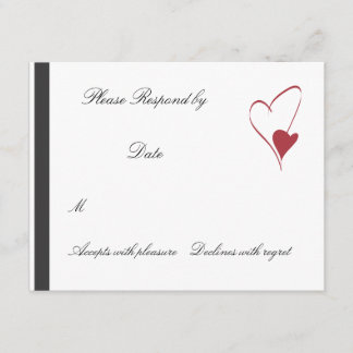 2 Herz Collide passend Hochzeit rsvp Karte
