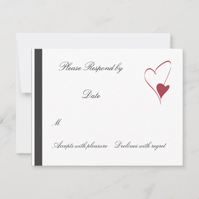 2 Herz Collide passend Hochzeit rsvp Karte (Vorderseite)