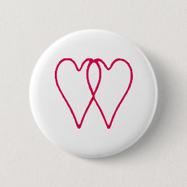 2 Herz-zusammen Weiß die MUSEUM Zazzle Geschenke Button