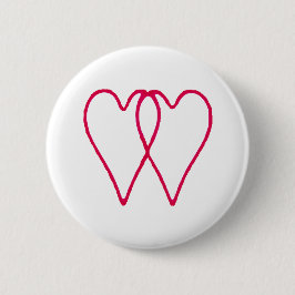 2 Herz-zusammen Weiß die MUSEUM Zazzle Geschenke Button