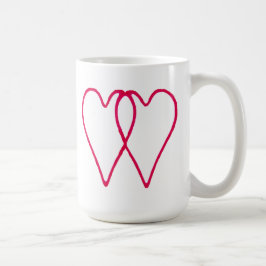 2 Herz-zusammen Weiß die MUSEUM Zazzle Geschenke Kaffeetasse