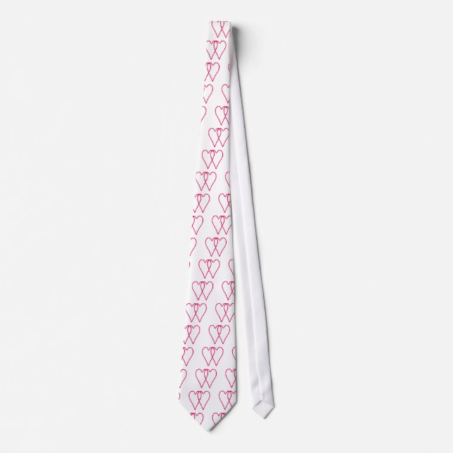 2 Herz-zusammen Weiß die MUSEUM Zazzle Geschenke Krawatte (Vorderseite)