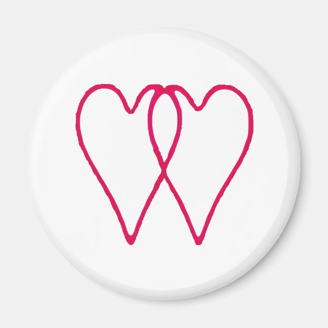 2 Herz-zusammen Weiß die MUSEUM Zazzle Geschenke Magnet (Vorne)