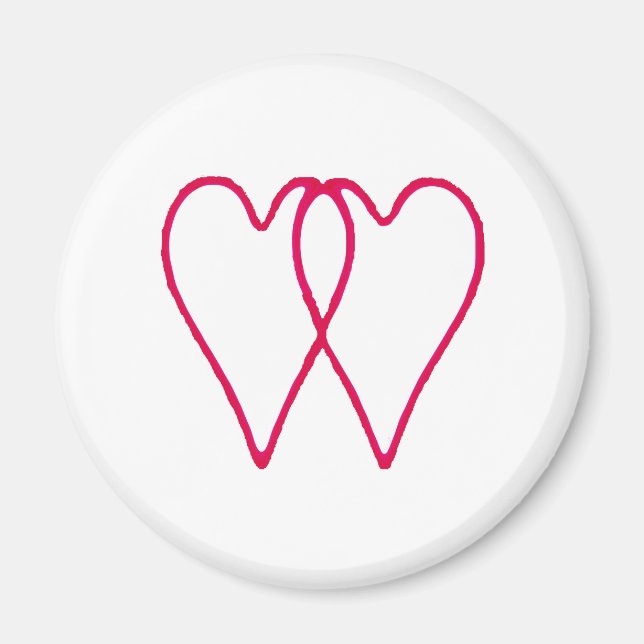 2 Herz-zusammen Weiß die MUSEUM Zazzle Geschenke Magnet (Vorne)