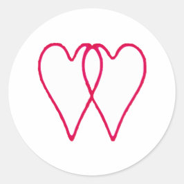 2 Herz-zusammen Weiß die MUSEUM Zazzle Geschenke Runder Aufkleber