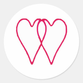 2 Herz-zusammen Weiß die MUSEUM Zazzle Geschenke Runder Aufkleber