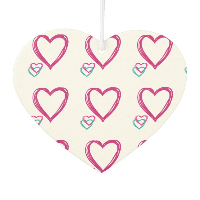 2 Herzen Autolufterfrischer (Vorderseite)