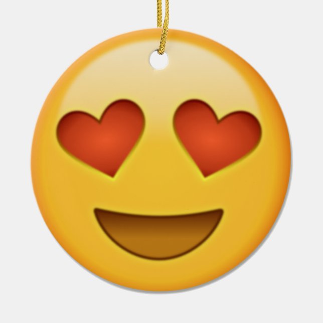 2 Herzen emoji Keramikornament (Vorne)