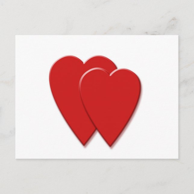 2 Herzen Postkarte (Vorderseite)