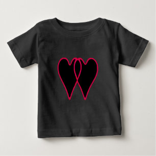 2 Herzen schwärzen zusammen die MUSEUM Zazzle Baby T-shirt