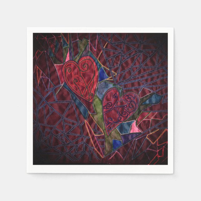 2 Herzen Serviette (Vorderseite)