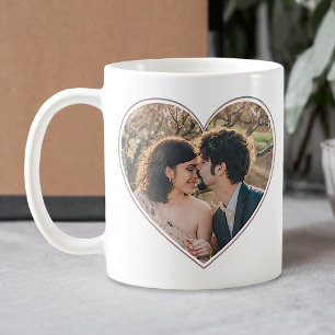 2 Herzförmige Fotos Einfach Persönlich Gestaltet Kaffeetasse