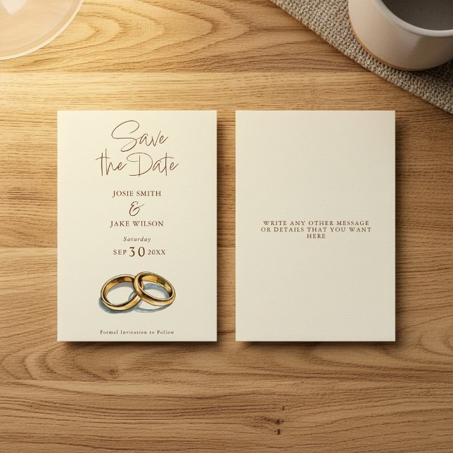 2 Hochzeitsringe Save the Date (2 watercolor wedding rings save the date invitation card.
)