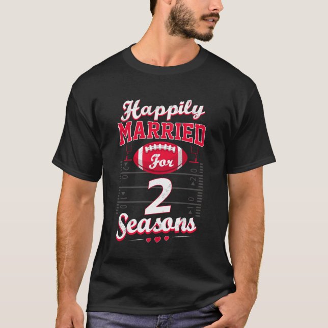 2. Hochzeitstag Funny Football Lover Geschenk5 T-Shirt (Vorderseite)