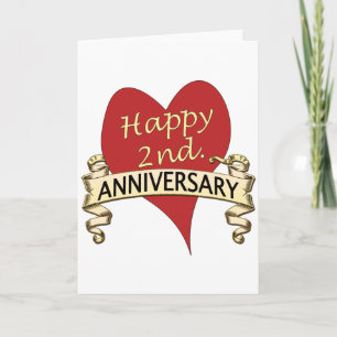 2. Hochzeitstag Karte