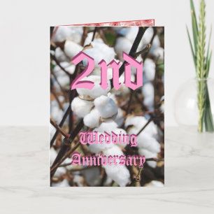 2. Hochzeitstag Karte - Baumwolle