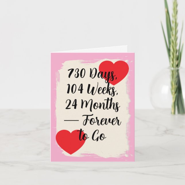 2. Hochzeitstag Karte Baumwolle eins (Vorderseite)