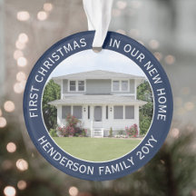 2 House Pictures First Xmas New Zuhause Navy & Whi