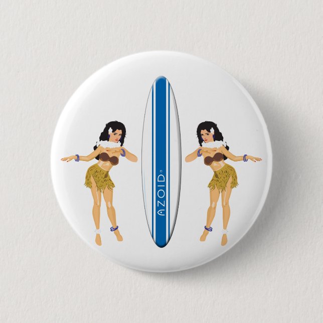 2 Hulas und Surfboard Button (Vorderseite)